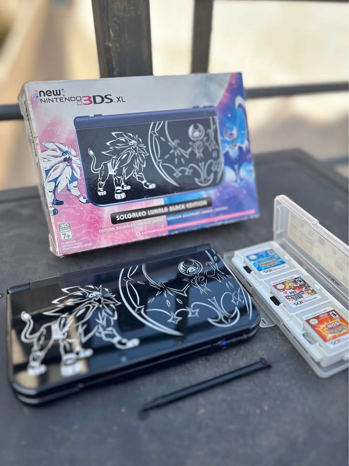 Dark Slate Gray New Nintendo 3DS XL Pokémon Sol y Luna edición limitada con juegos y magia | Costa Rica