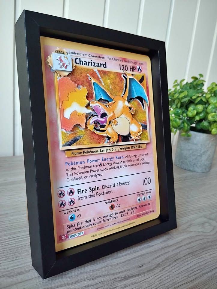 Dark Gray Shadow Box Pokémon TCG Personalizable – Exhibí tu Carta Favorita