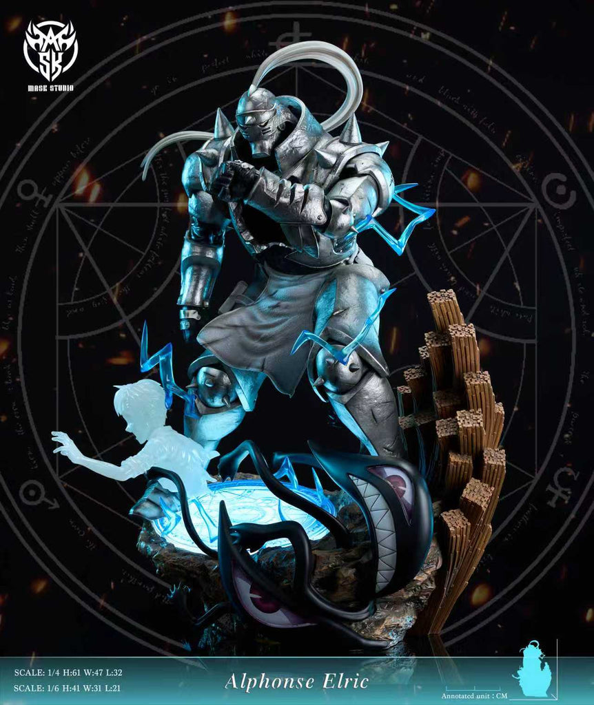 Black Estatuilla Fullmetal Alchemist | Alphonse Elric | Mask Studio | Edición con LED | Tico Ofertas