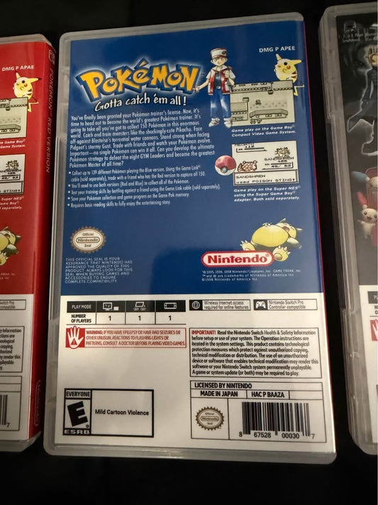Black Pokémon Red, Blue, Gold & Silver – Covers personalizados para Nintendo Switch