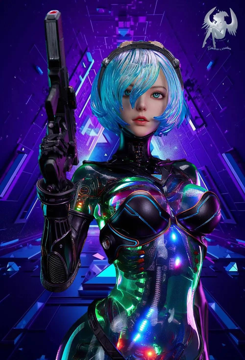Midnight Blue Estatuilla Cyberworld Apocalypse] | Ex Machina Ling | Polaris Studio | Licensed 1/4 Statue | Tico Ofertas