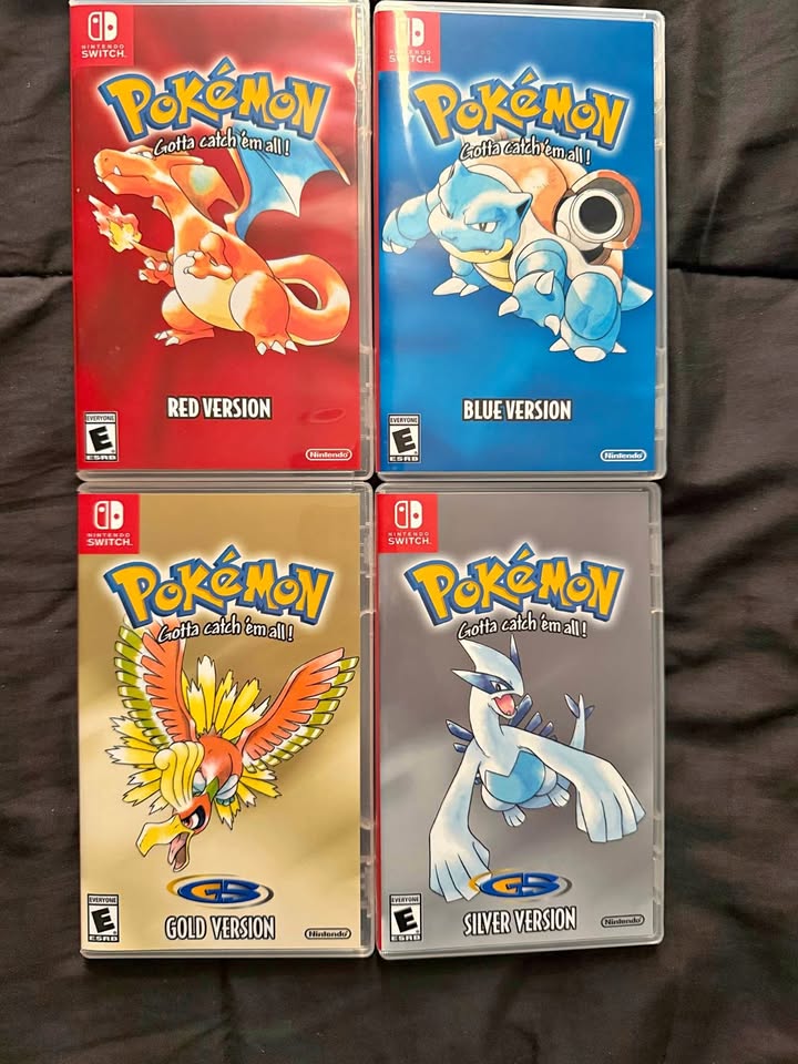 Pokémon Red, Blue, Gold & Silver – Covers personalizados para Nintendo Switch