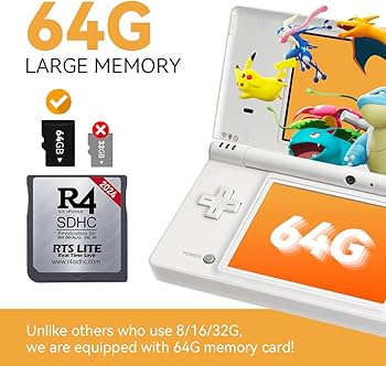 Light Gray Tarjeta R4 SDHC de 64GB | Compatible con DS / DSi / 3DS / 2DS | tienda Tico Ofertas