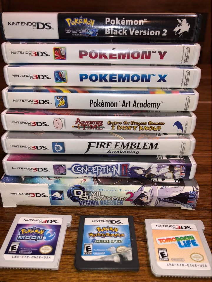 Nintendo 2DS XL con juegos Pokémon y RPG – Colección completa para fans de Nintendo