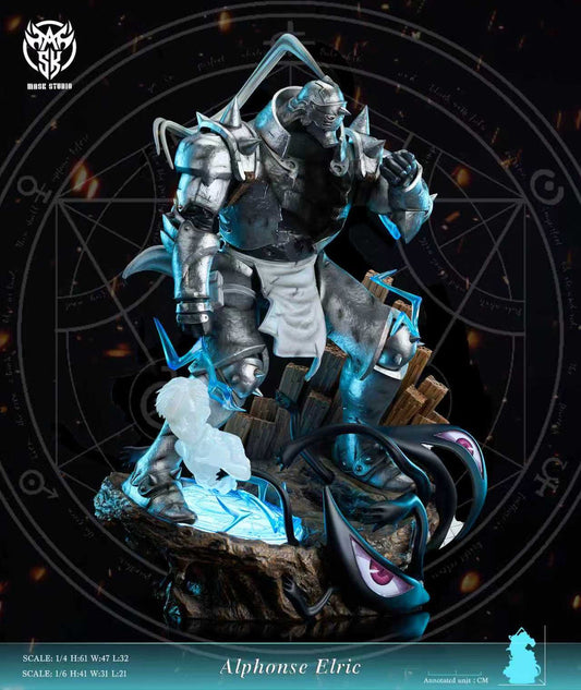Black Estatuilla Fullmetal Alchemist | Alphonse Elric | Mask Studio | Edición con LED | Tico Ofertas