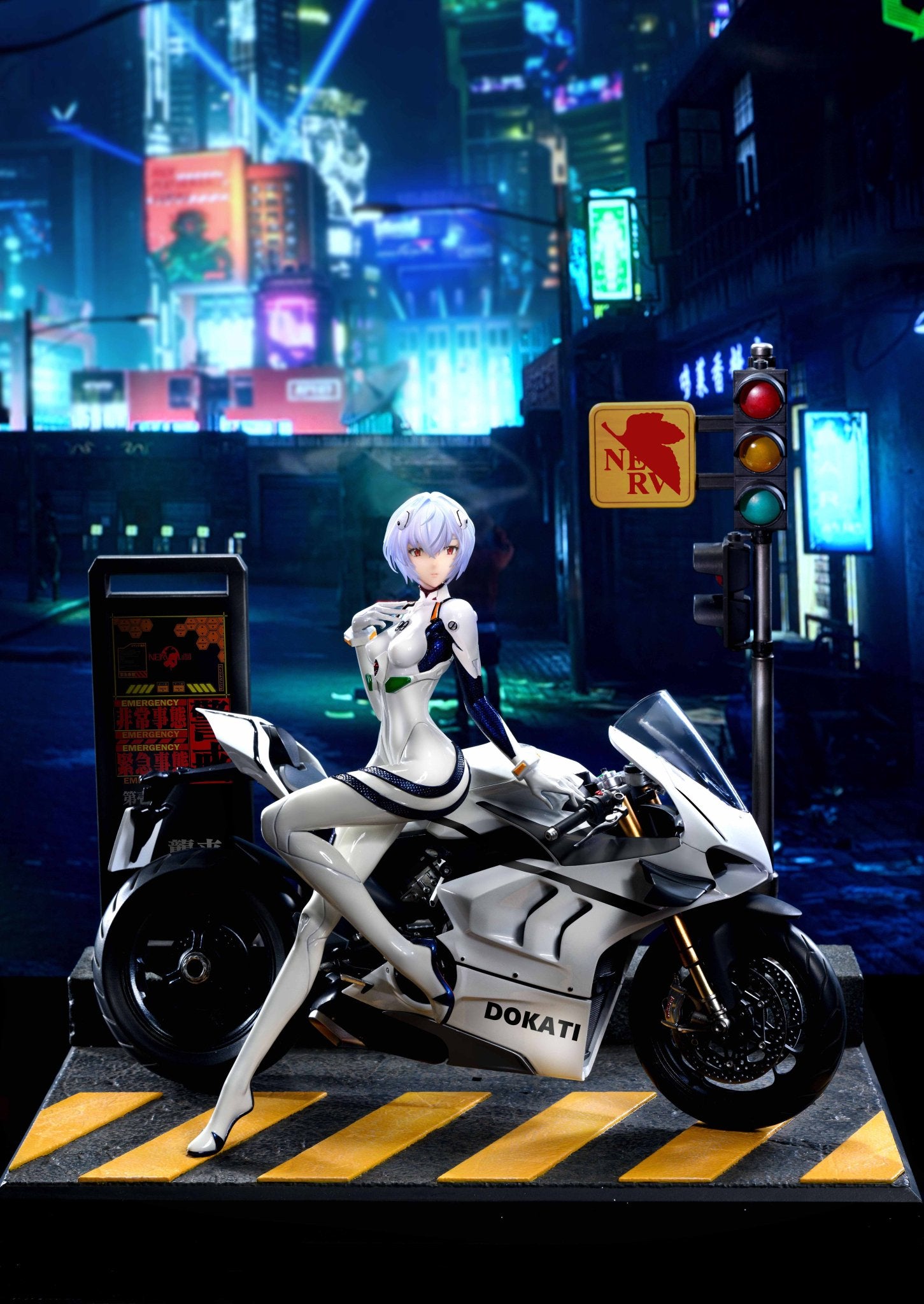 Dark Gray Estatuilla  Neon Genesis Evangelion | Ayanami Rei  Motorcycle Tienda Anime | Tico Ofertas