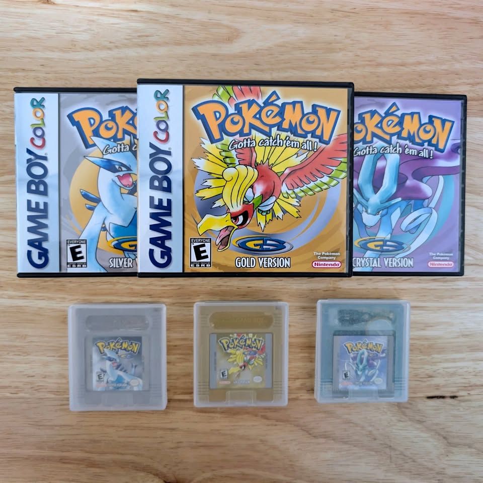 Pokémon Gold, Silver y Crystal originales para Game Boy Color en Costa Rica Nintendo