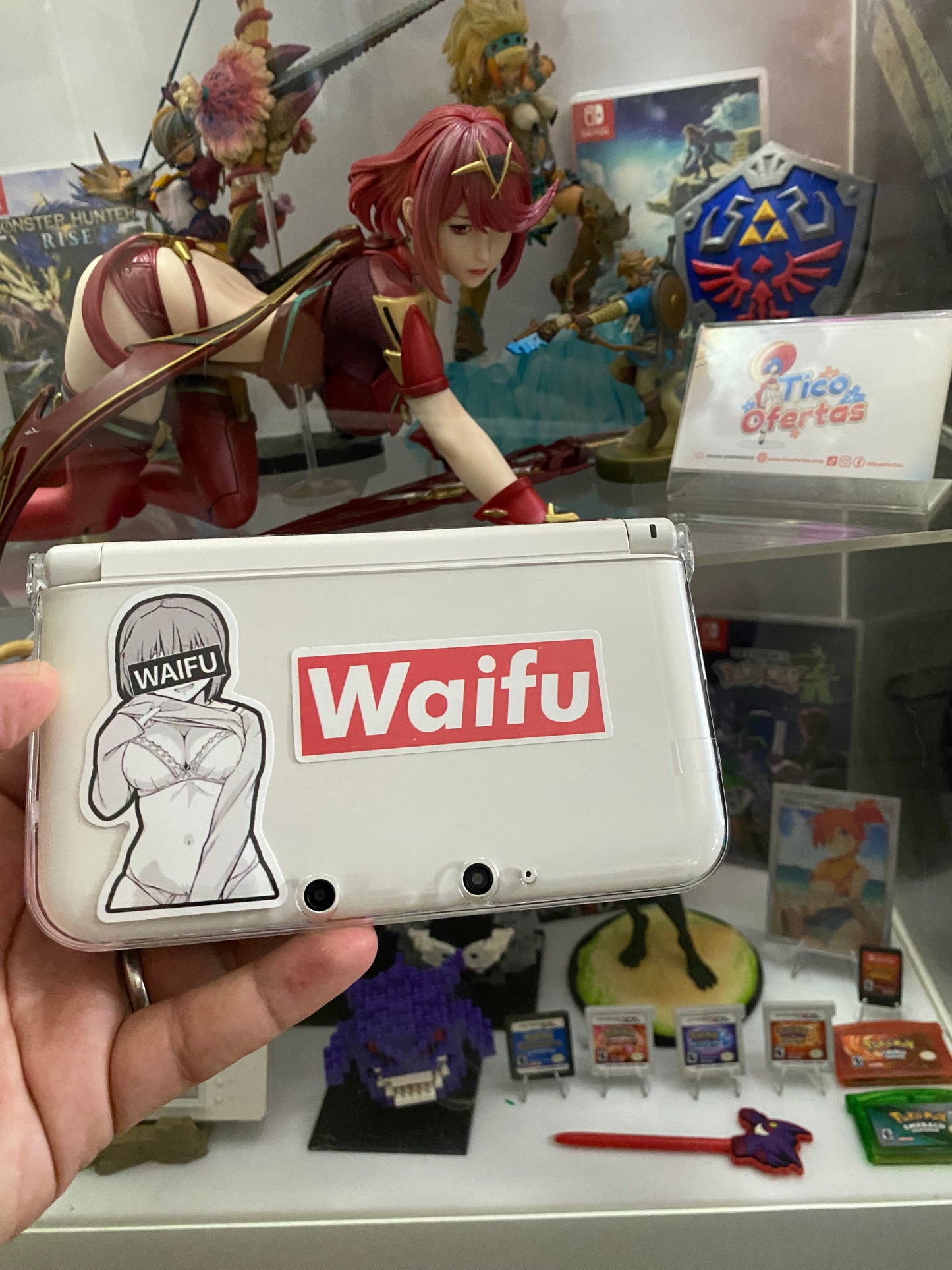 Dark Gray Nintendo 3DS XL Modificada + Control Pro – Lista para Jugar (GBA, NDS, 3DS y más