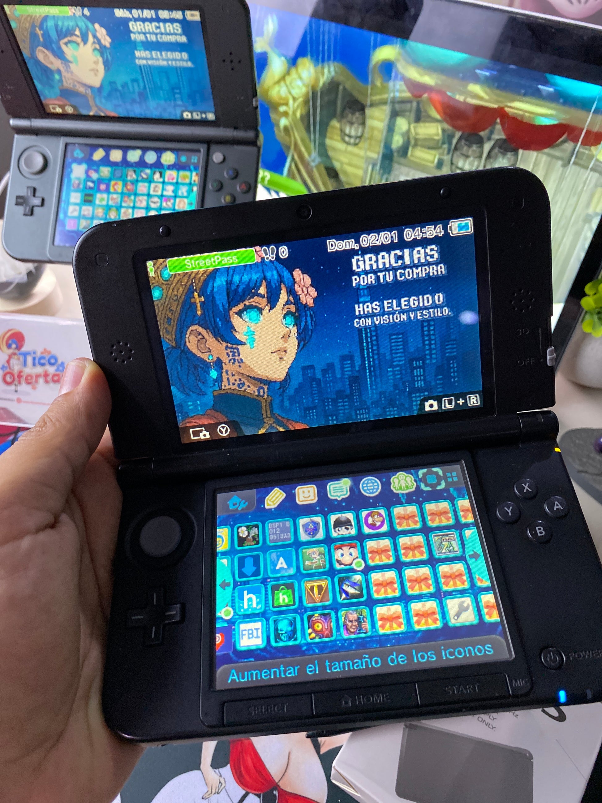 Dark Slate Gray Nintendo 3DS / New 3DS XL / 2DS – Consolas Retro con Hack + Juegos Incluidos