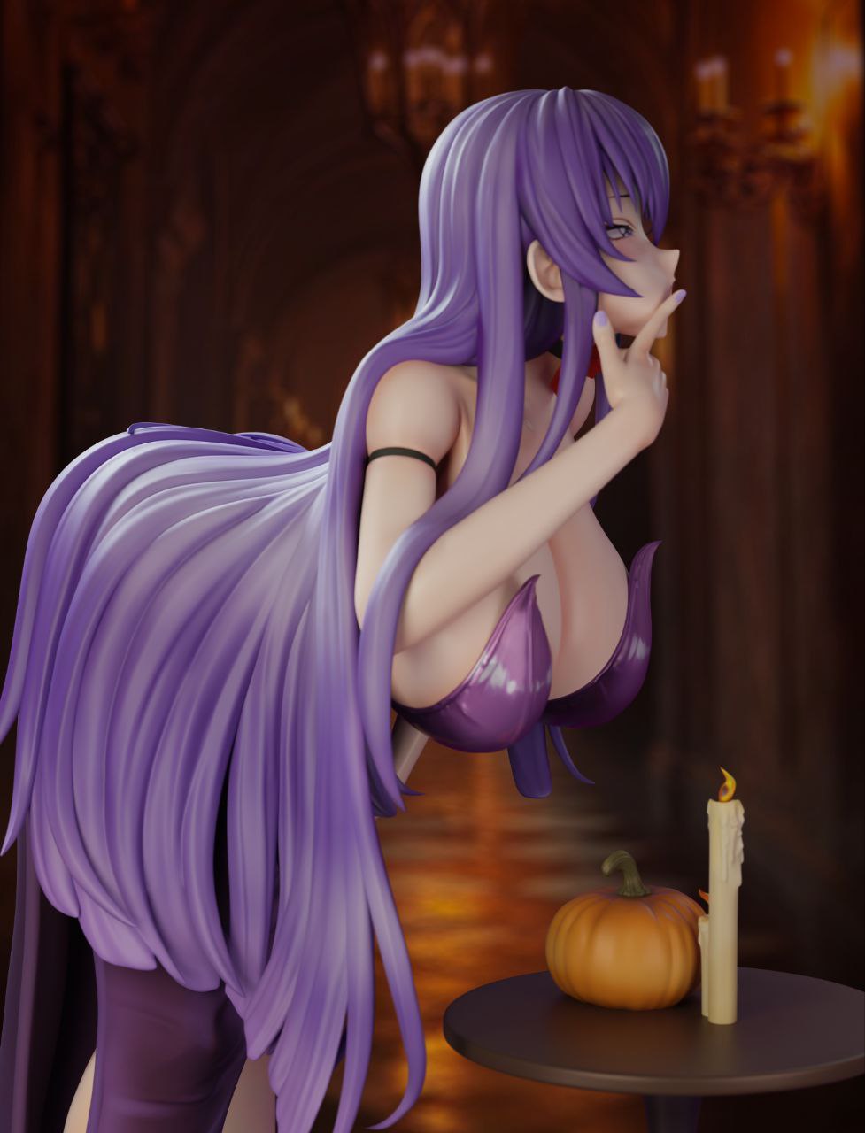 Black Estatuilla Highschool of the Dead | Saeko Busujima Halloween Party | Green Tea Studio | Tienda Anime | Tico Ofertas