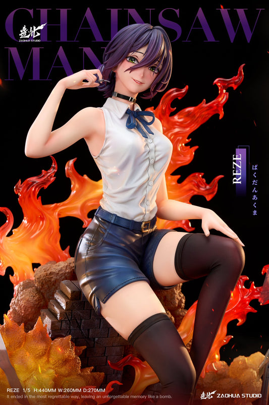 Black Estatuilla Chainsaw Man | Reze X Bomb Demon | Zao Hua Studio | Tienda Anime | Tico Ofertas