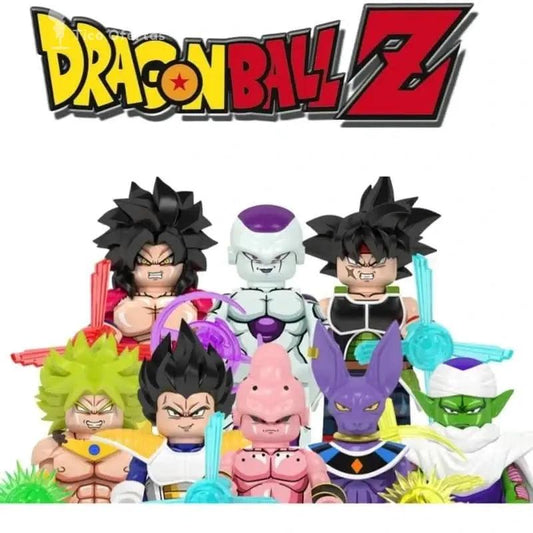 Dark Slate Gray 8pcs/set Dargon Ball Z Vegta Frieza Son Goku Gohan Super Saiyan Anime Blocks Figure WM6177 WM6178
