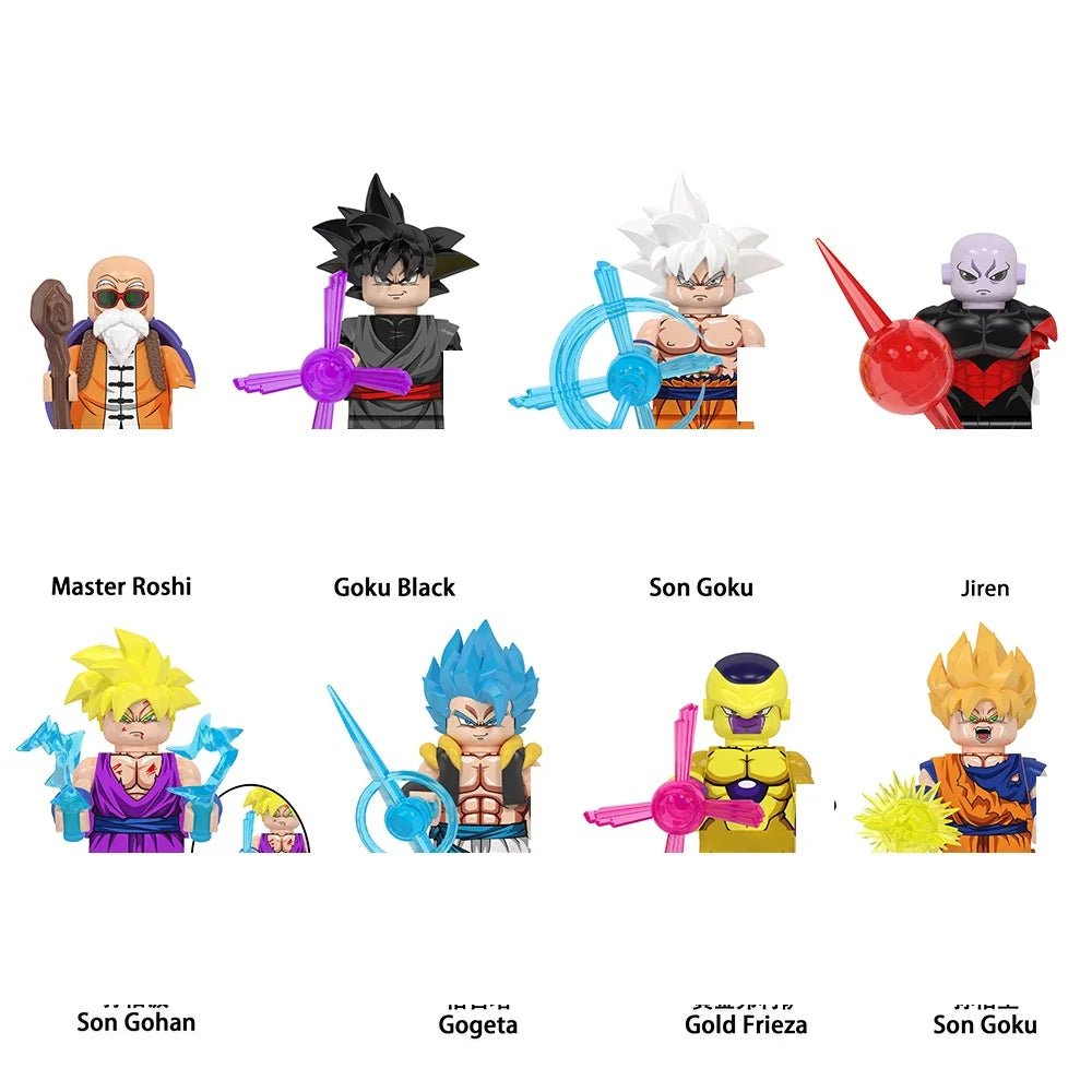 8pcs/set Dargon Ball Z Vegta Frieza Son Goku Gohan Super Saiyan Anime Blocks Figure WM6177 WM6178 - Tico Ofertas