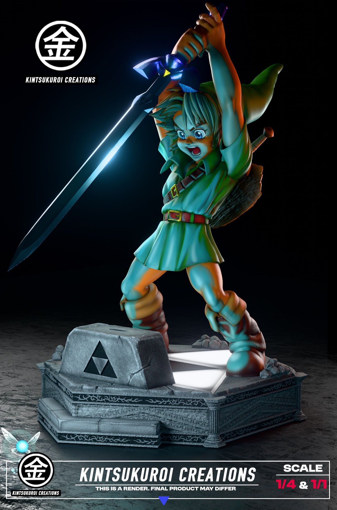 Black Figura The Legend of Zelda | Young Link Pulling Master Sword | Tienda Anime | Tico Ofertas
