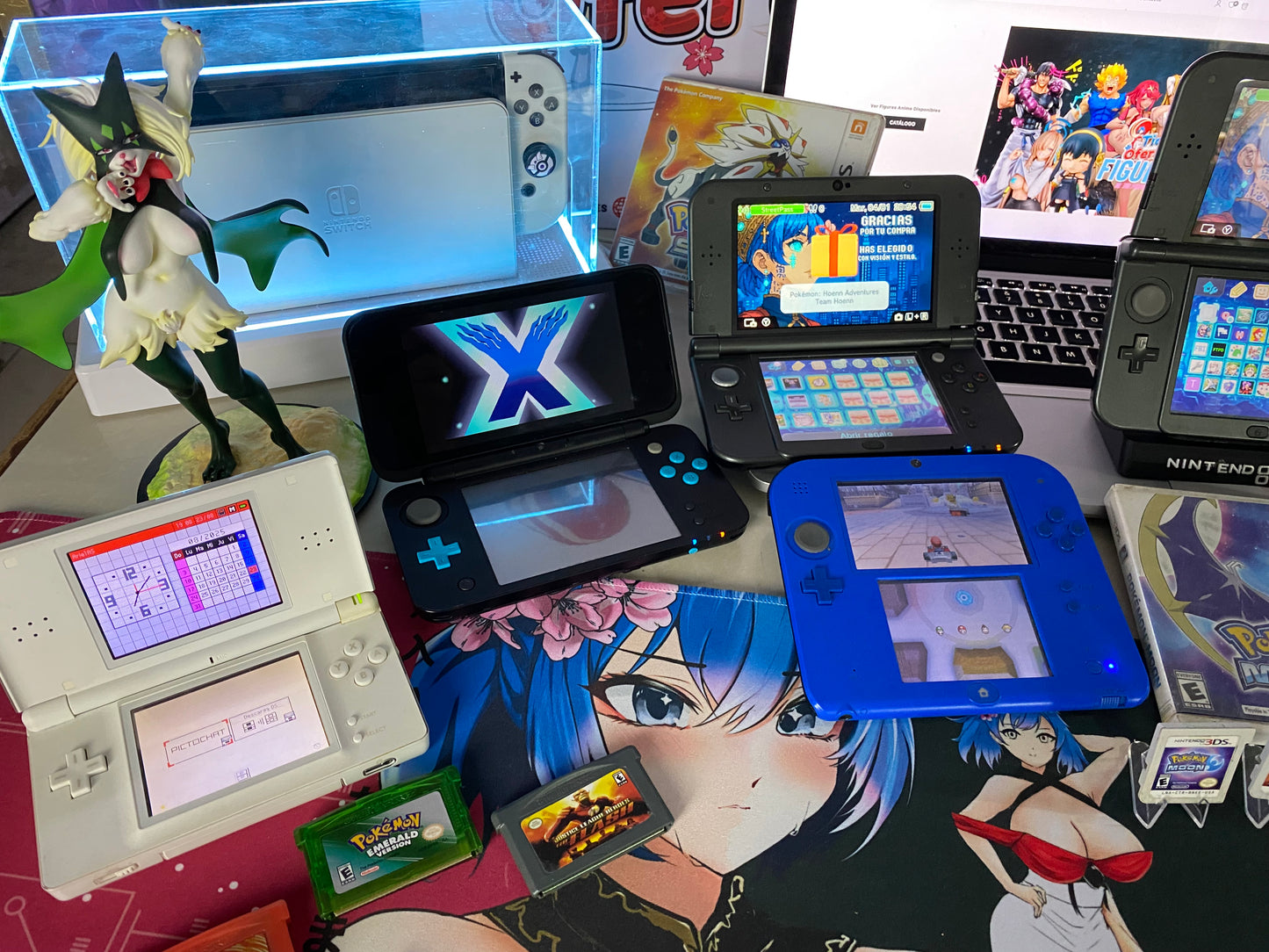 Dark Slate Gray Nintendo 3DS / New 3DS XL / 2DS – Consolas Retro con Hack + Juegos Incluidos