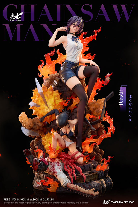 Coral Estatuilla Chainsaw Man | Reze X Bomb Demon | Zao Hua Studio | Tienda Anime | Tico Ofertas
