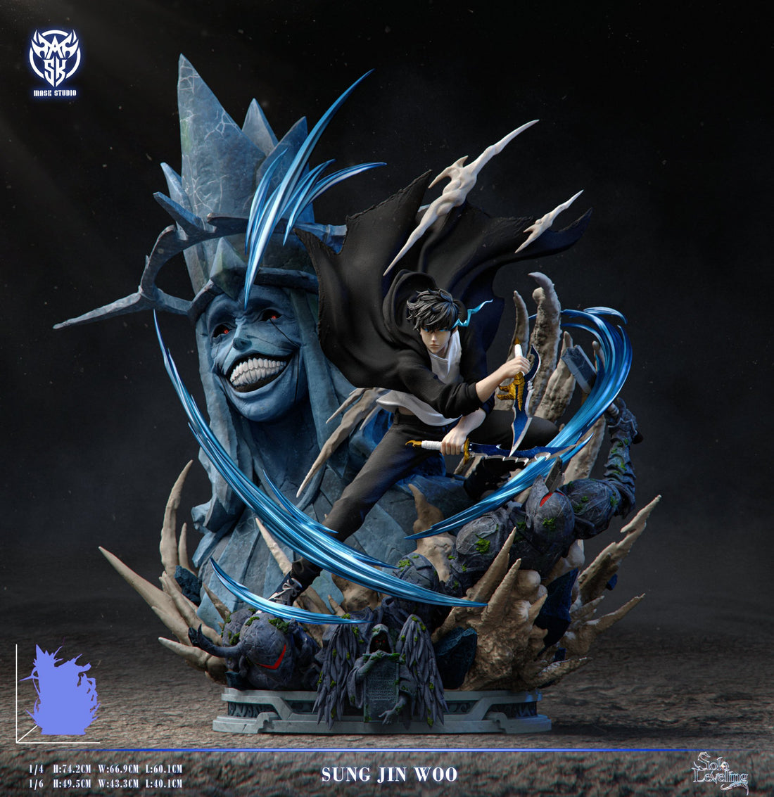 Figura  Solo Leveling | Sung Jin Woo VS Statue of God | Mask Studio | Edición Épica | Tico Ofertas