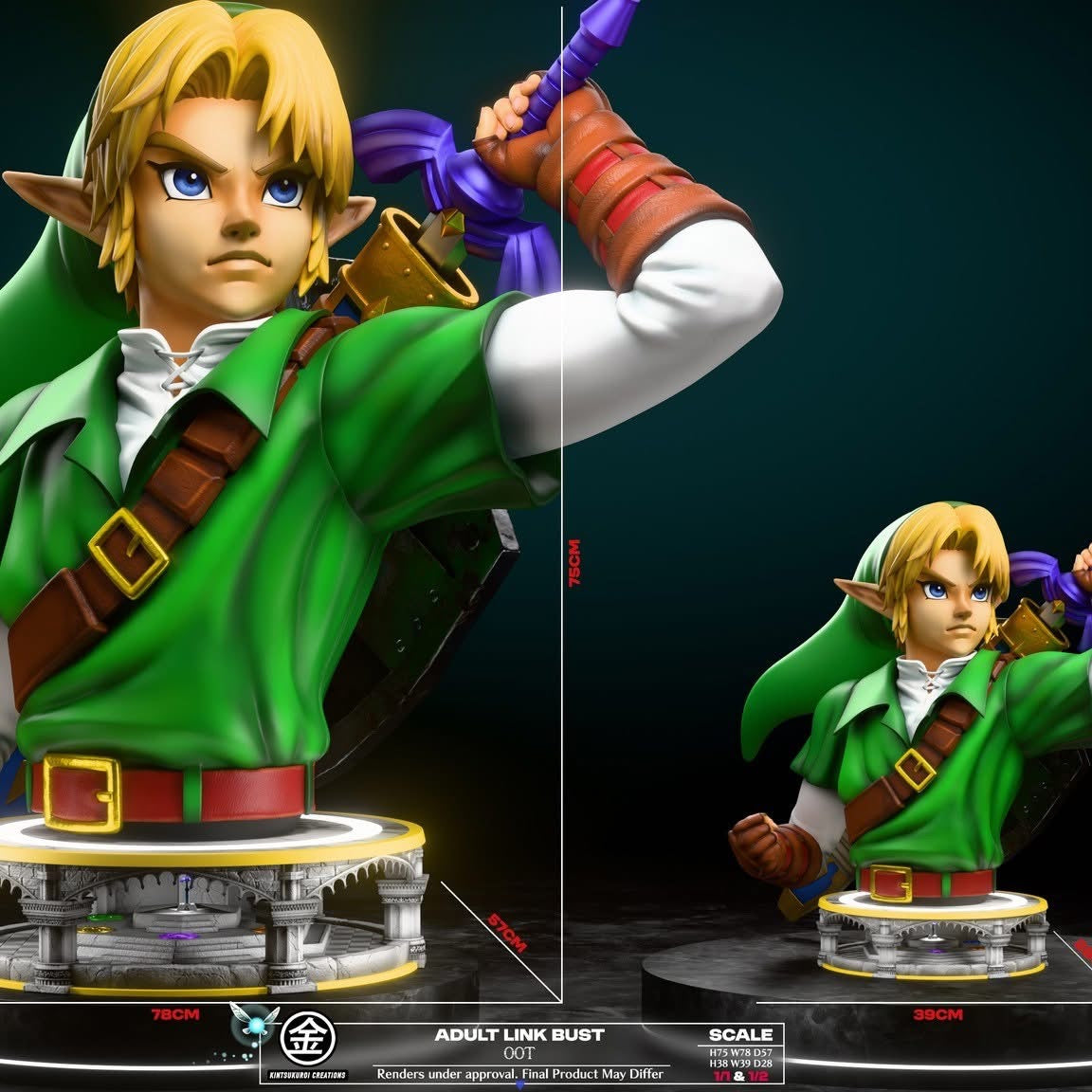 Tan Estatuilla The Legend of Zelda | Adult Link & Dark Link | Tienda Anime | Bust 1/2 & 1/1 | Tico Ofertas