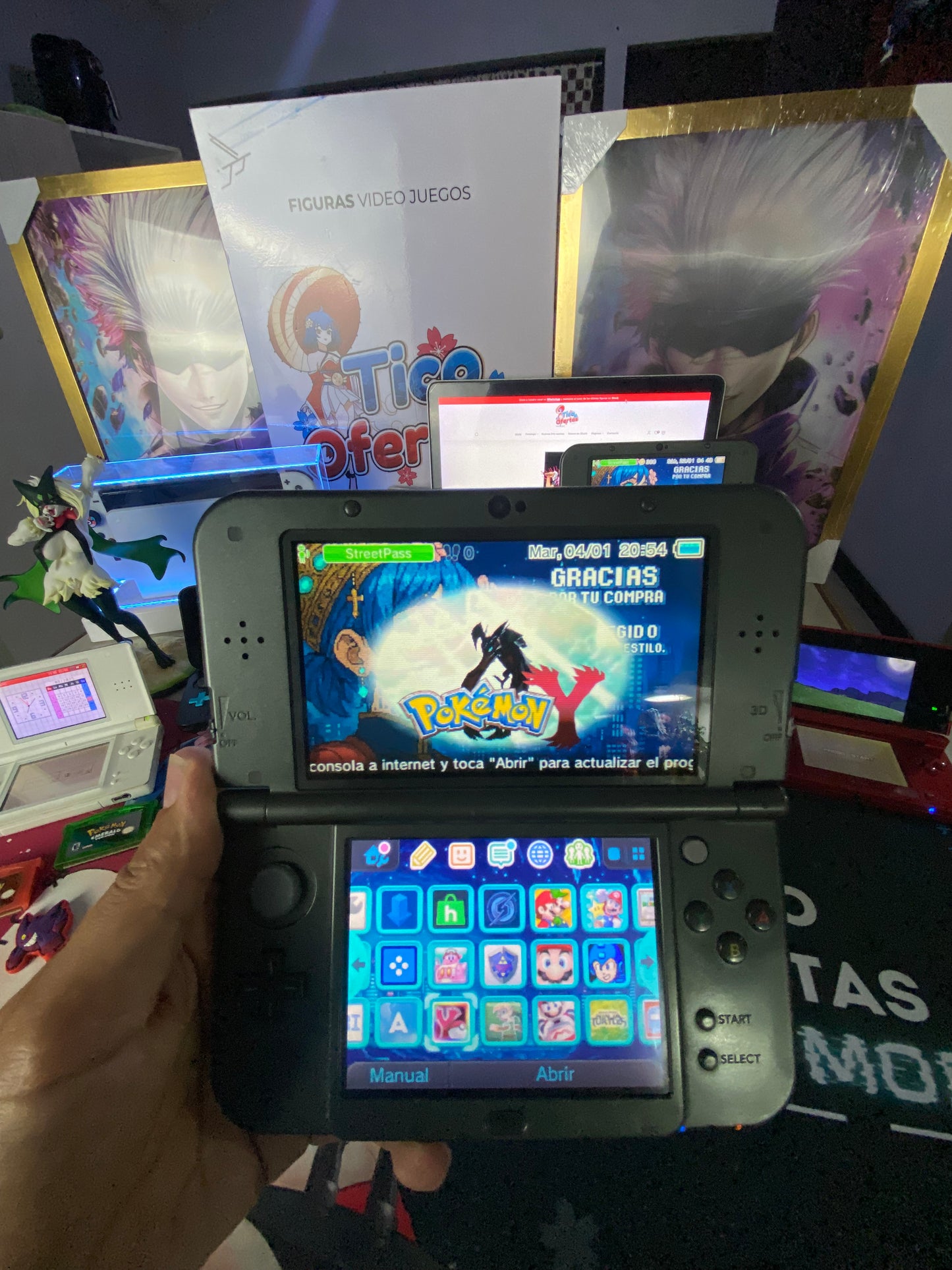 Dark Slate Gray Nintendo 3DS / New 3DS XL / 2DS – Consolas Retro con Hack + Juegos Incluidos