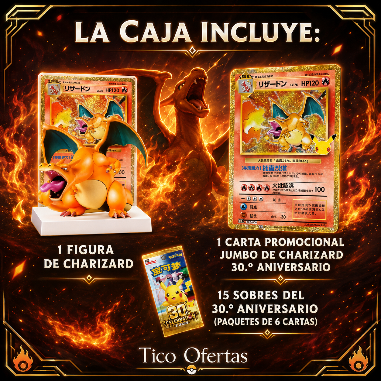 Estatuilla Charizard TCG celebra los 30 años de Pokémon