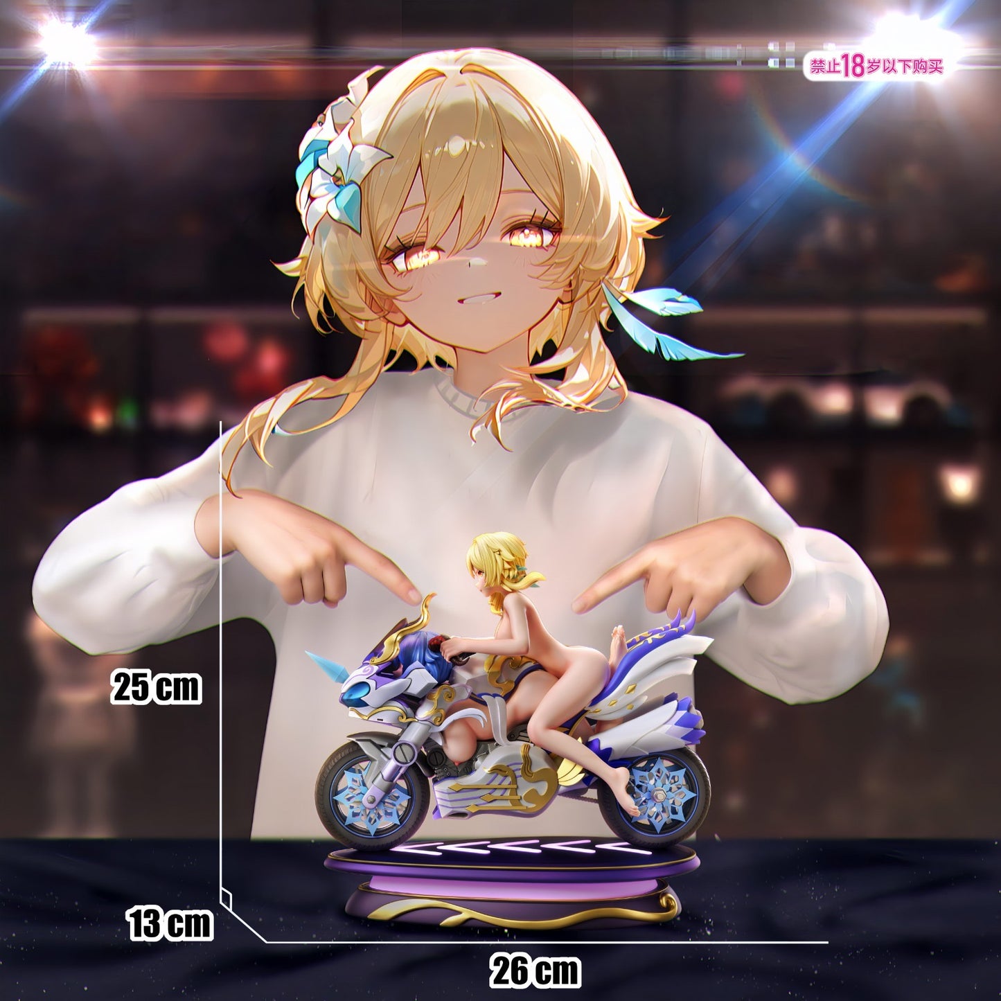 Tan Estatuilla Genshin Impact | Lumine Rides Ganyu Motorcycle | Tienda Anime | Tico Ofertas