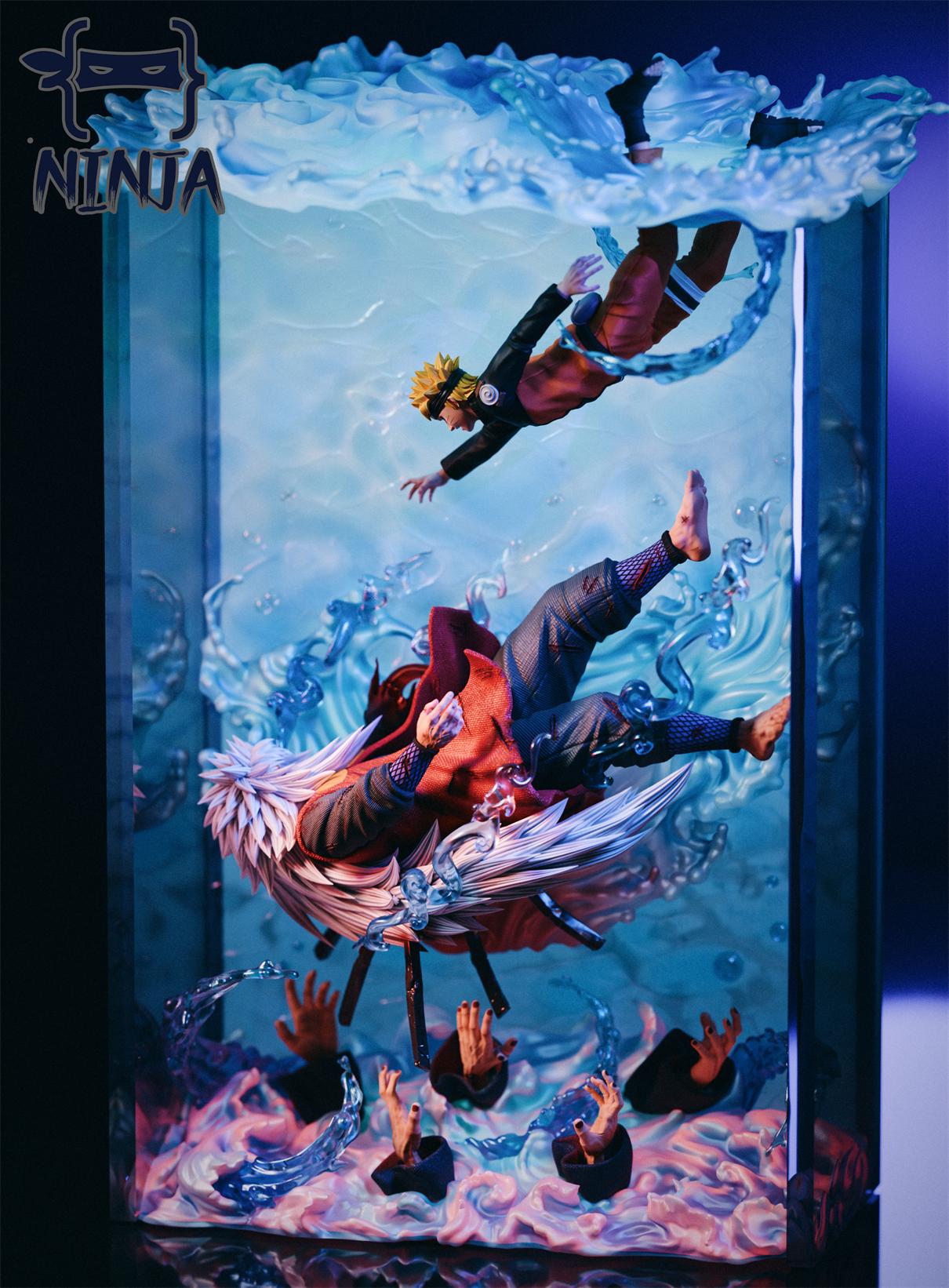 Black Estatuilla Naruto | Jiraiya & Naruto | NINJA Studio | Tienda Anime| Tico Ofertas