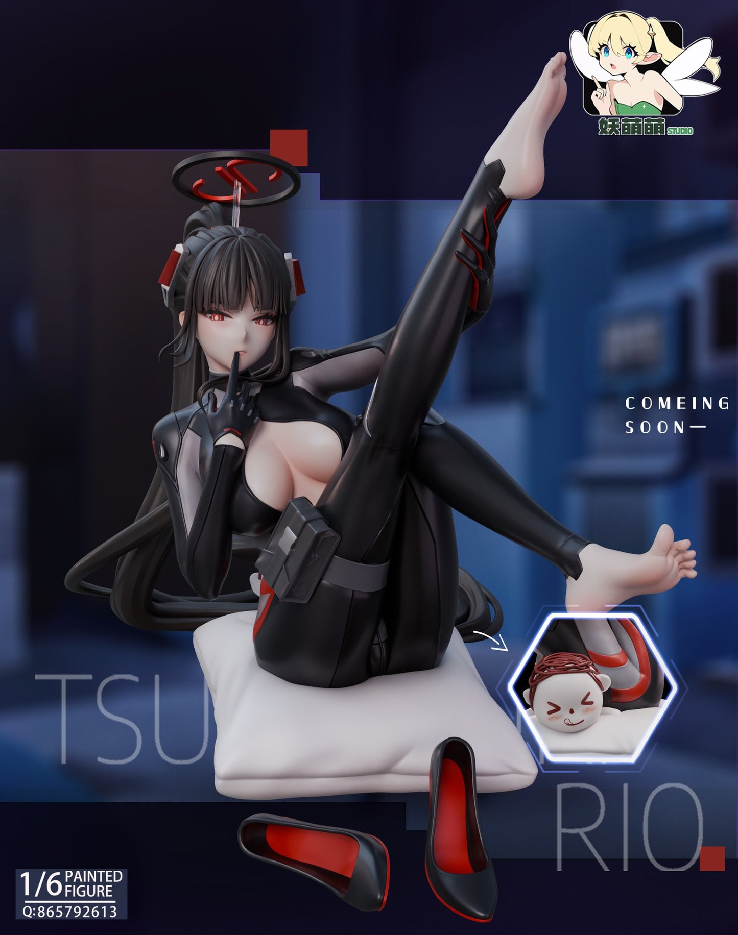 Black Estatuilla Blue Archive | Tsukatsuki Rio | Tienda Anime | Tico Ofertas
