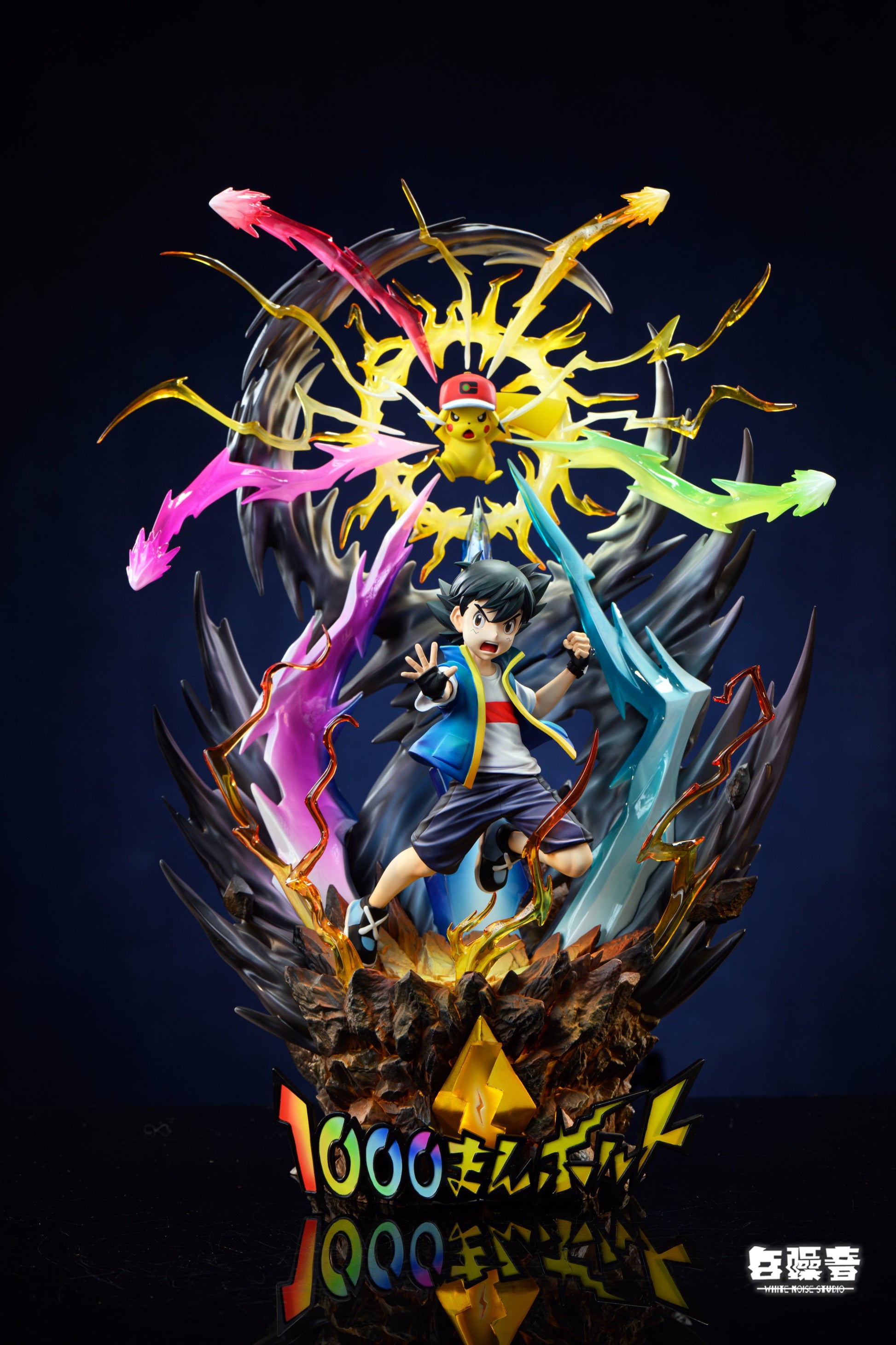 Black Estatuilla Pokémon | Ash Ketchum x Pikachu | Tienda Anime | Tico Ofertas