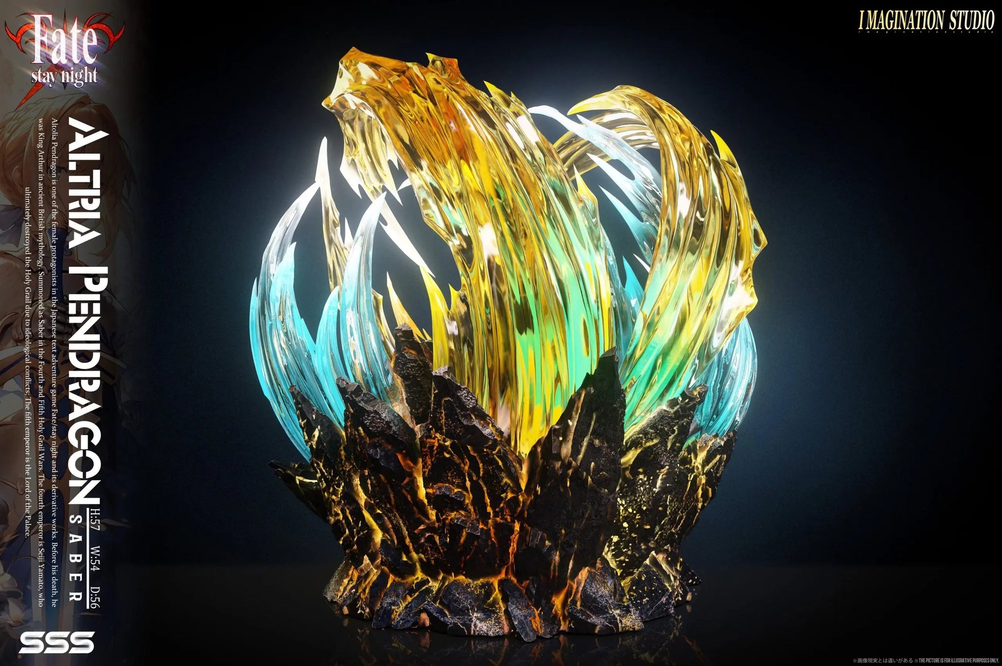 Black Estatuilla Fate Stay Night | Saber Artoria Pendragon | Imagination Studio | Tienda Anime | Tico Ofertas