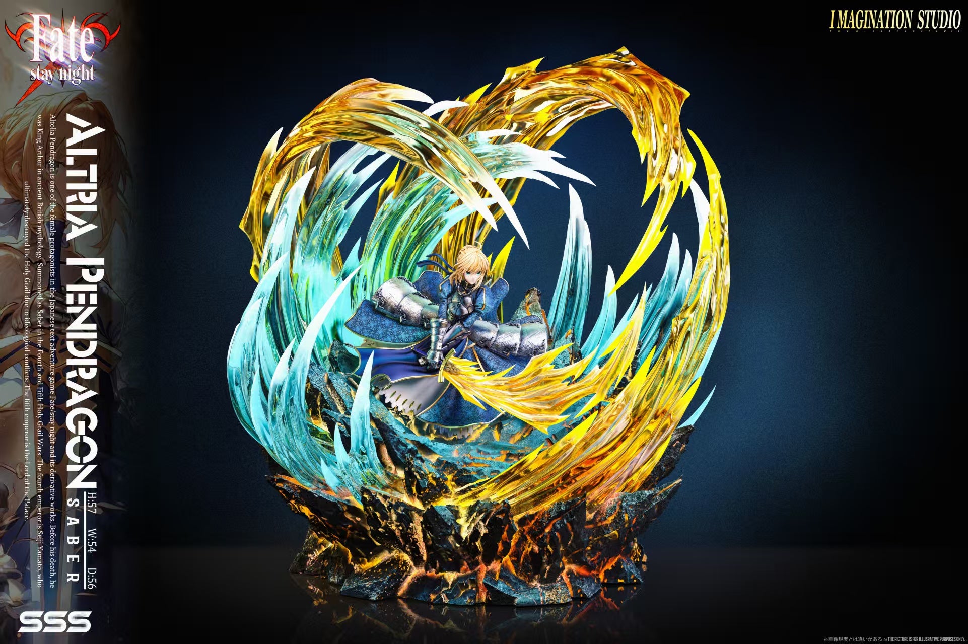 Black Estatuilla Fate Stay Night | Saber Artoria Pendragon | Imagination Studio | Tienda Anime | Tico Ofertas