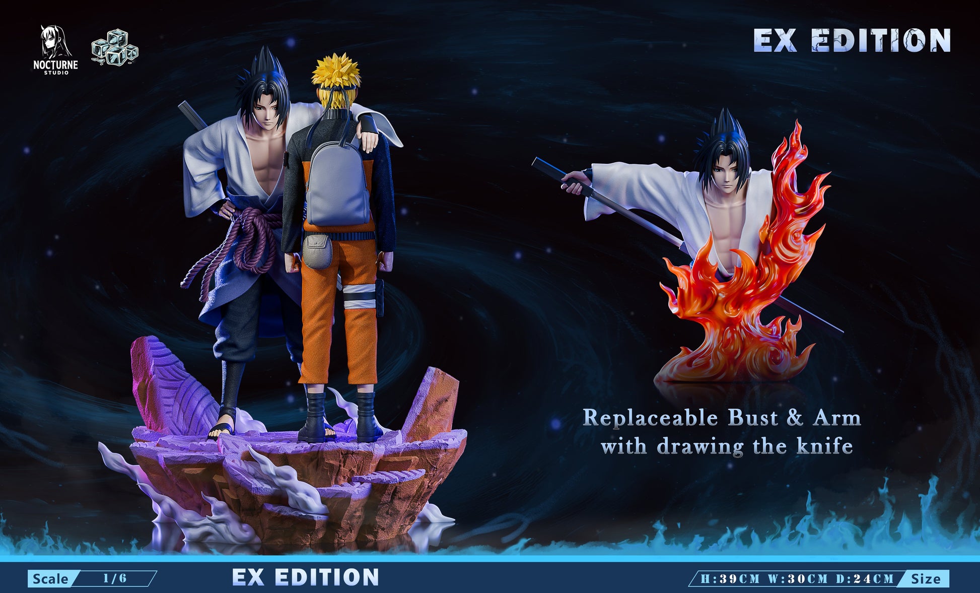 Black Estatuilla Naruto | The Reunion – Sasuke & Naruto | Tienda Anime San jose | Tico Ofertas