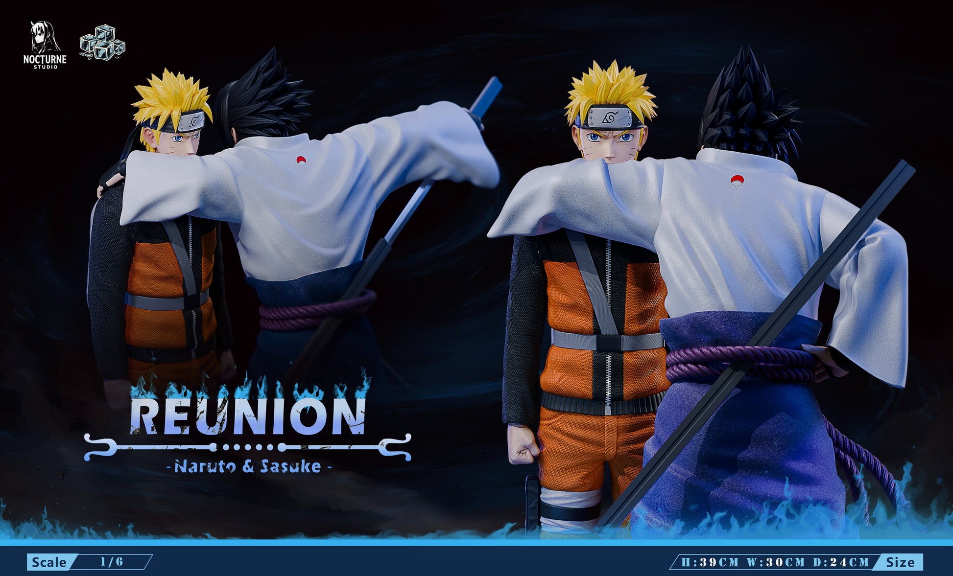 Dark Gray Estatuilla Naruto | The Reunion – Sasuke & Naruto | Tienda Anime San jose | Tico Ofertas