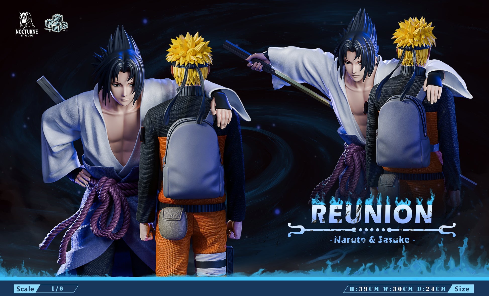 Black Estatuilla Naruto | The Reunion – Sasuke & Naruto | Tienda Anime San jose | Tico Ofertas