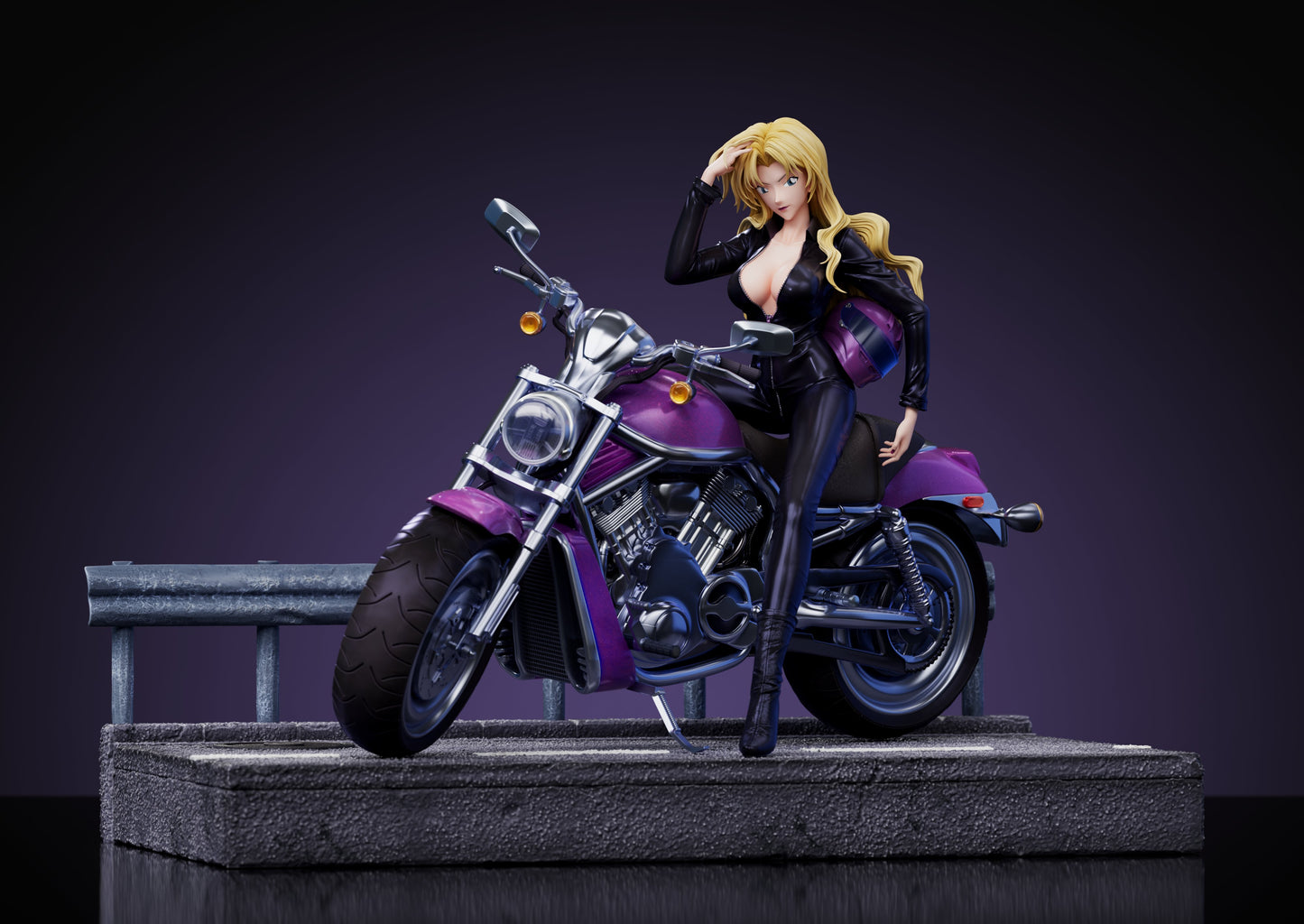 Black Estatuilla Vermouth en Moto | Strange Thief Studio | Detective Conan | Tico Ofertas