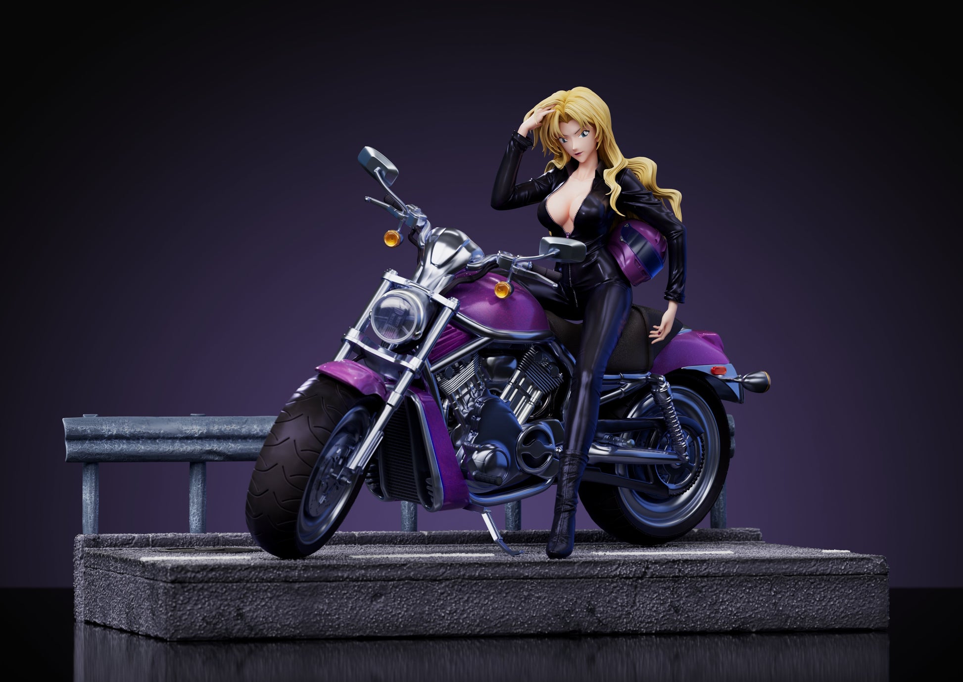 Black Estatuilla Vermouth en Moto | Strange Thief Studio | Detective Conan | Tico Ofertas