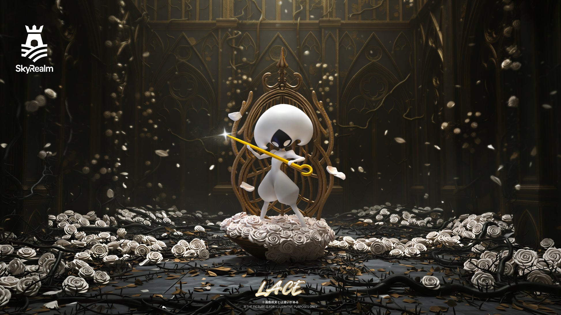 Black Estatuilla  Hollow Knight: Silksong | Lace 1/10 GK Statue | SkyRealm Studio | Tico Ofertas