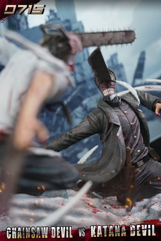 Dark Slate Gray Estatuilla Chainsaw Man | Denji vs. Devil of the Knife | 0715 Studio | Tico Ofertas
