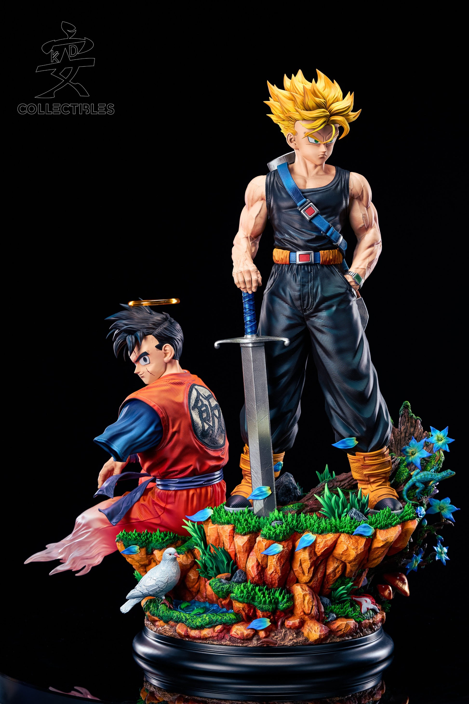 Dark Salmon Estatuilla Dragon Ball | Trunks X Gohan | KD Collectibles | Diorama Épico de Combate | Tico Ofertas