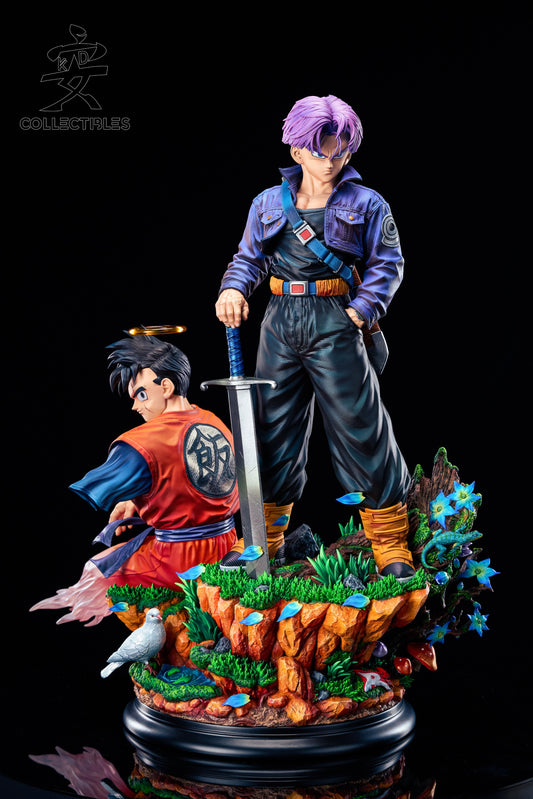 Rosy Brown Estatuilla Dragon Ball | Trunks X Gohan | KD Collectibles | Diorama Épico de Combate | Tico Ofertas