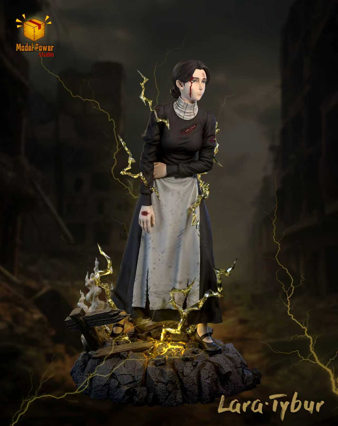 Black Estatuilla Lara Tybur | Model Power Studio | Attack on Titan | Tico Ofertas