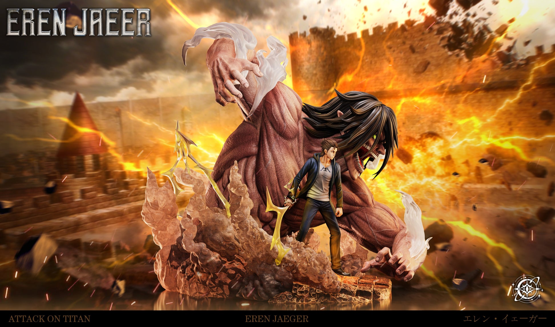 Saddle Brown Estatuilla Attack on Titan | Eren vs. Pieck – The Nine Titans Resonance Series Tienda Anime | Tico Ofertas