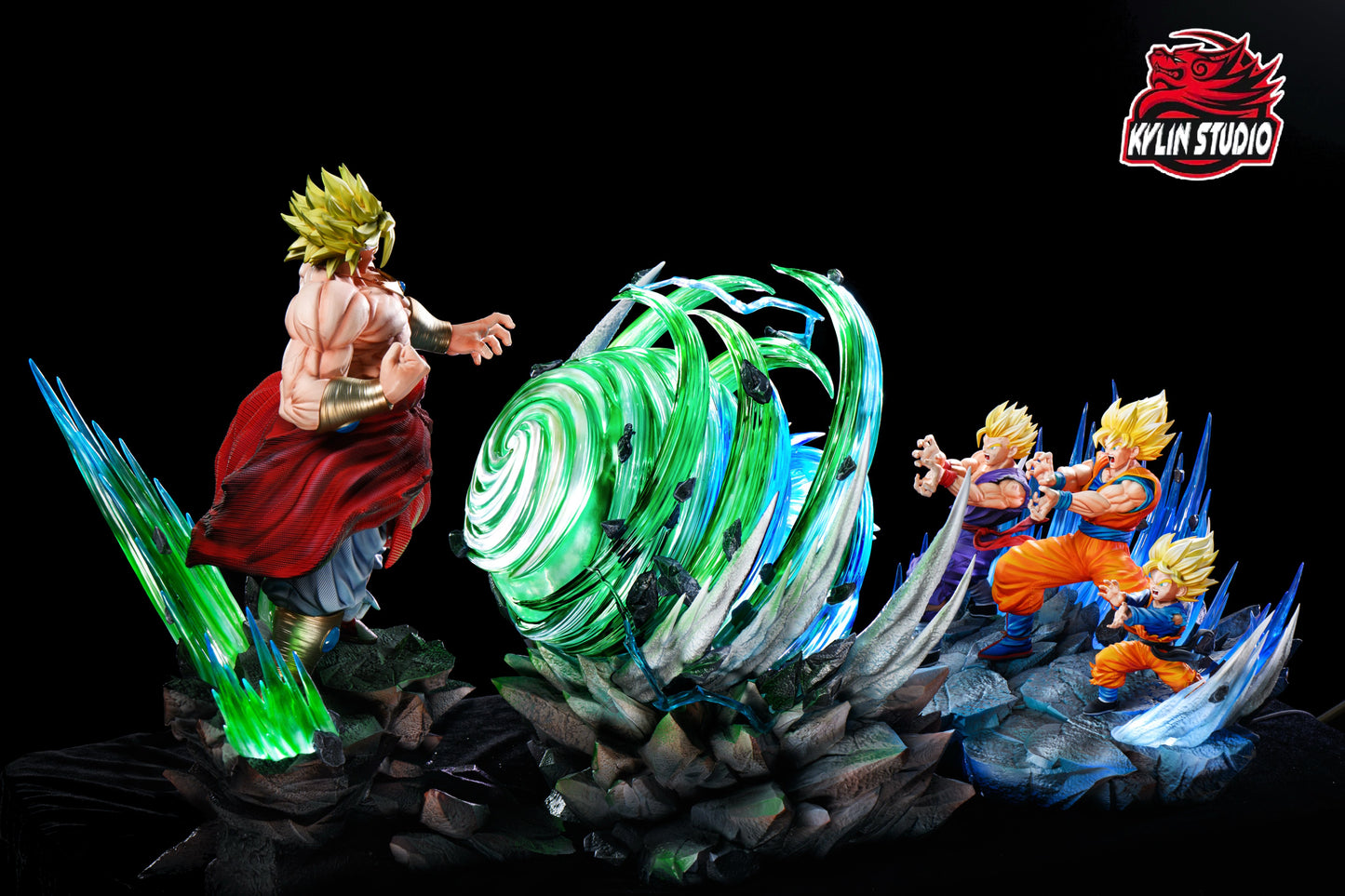 Rosy Brown Estatuilla Dragon Ball | Broly vs Goku x Gohan x Goten | Tienda Anime | Tico Ofertas
