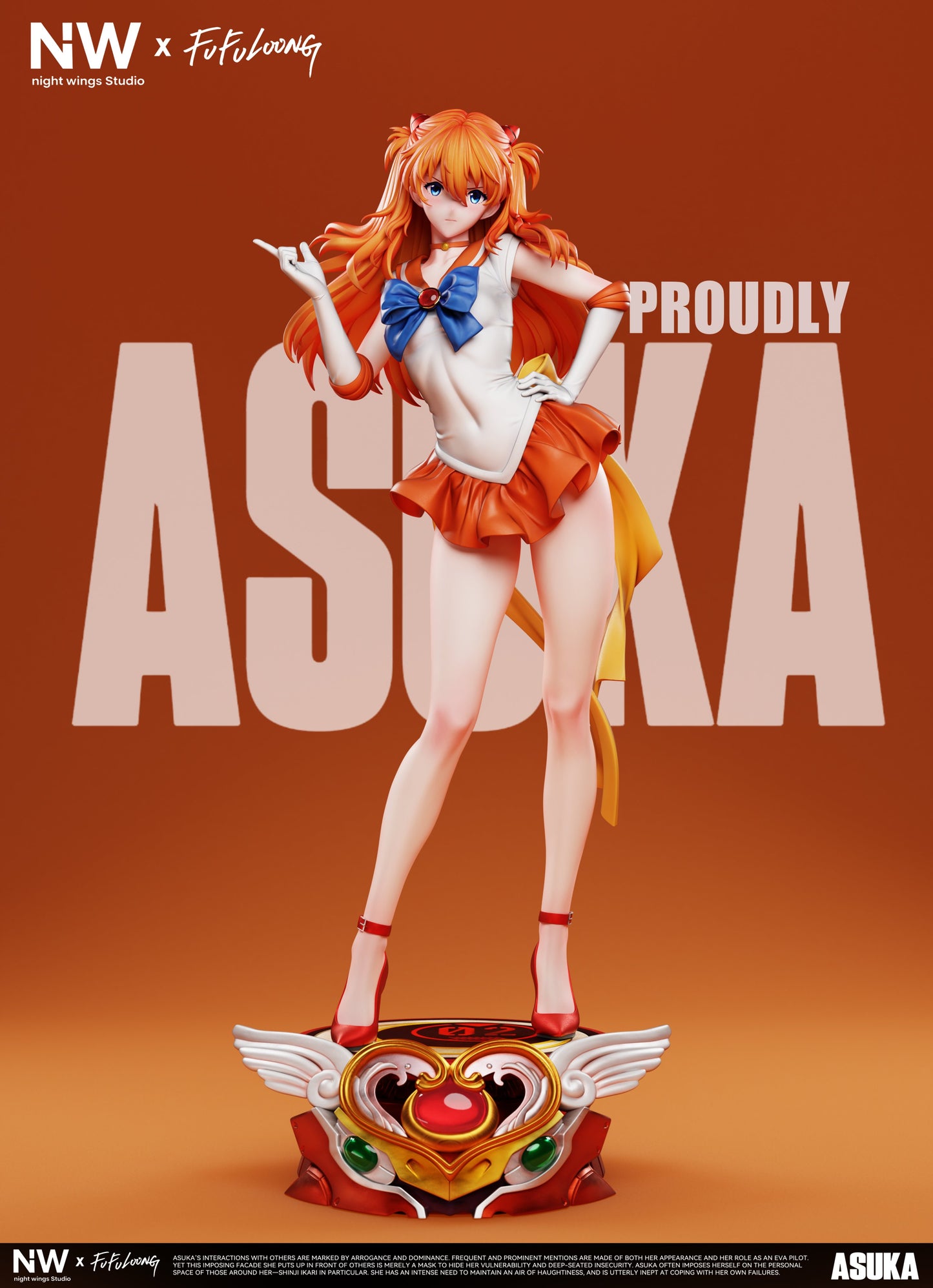 Estatuilla Neon Genesis Evangelion | Asuka Langley (Sailor Moon Cosplay) | Night Wing Studio | Tienda Anime | Tico Ofertas