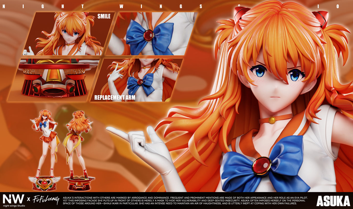 Estatuilla Neon Genesis Evangelion | Asuka Langley (Sailor Moon Cosplay) | Night Wing Studio | Tienda Anime | Tico Ofertas