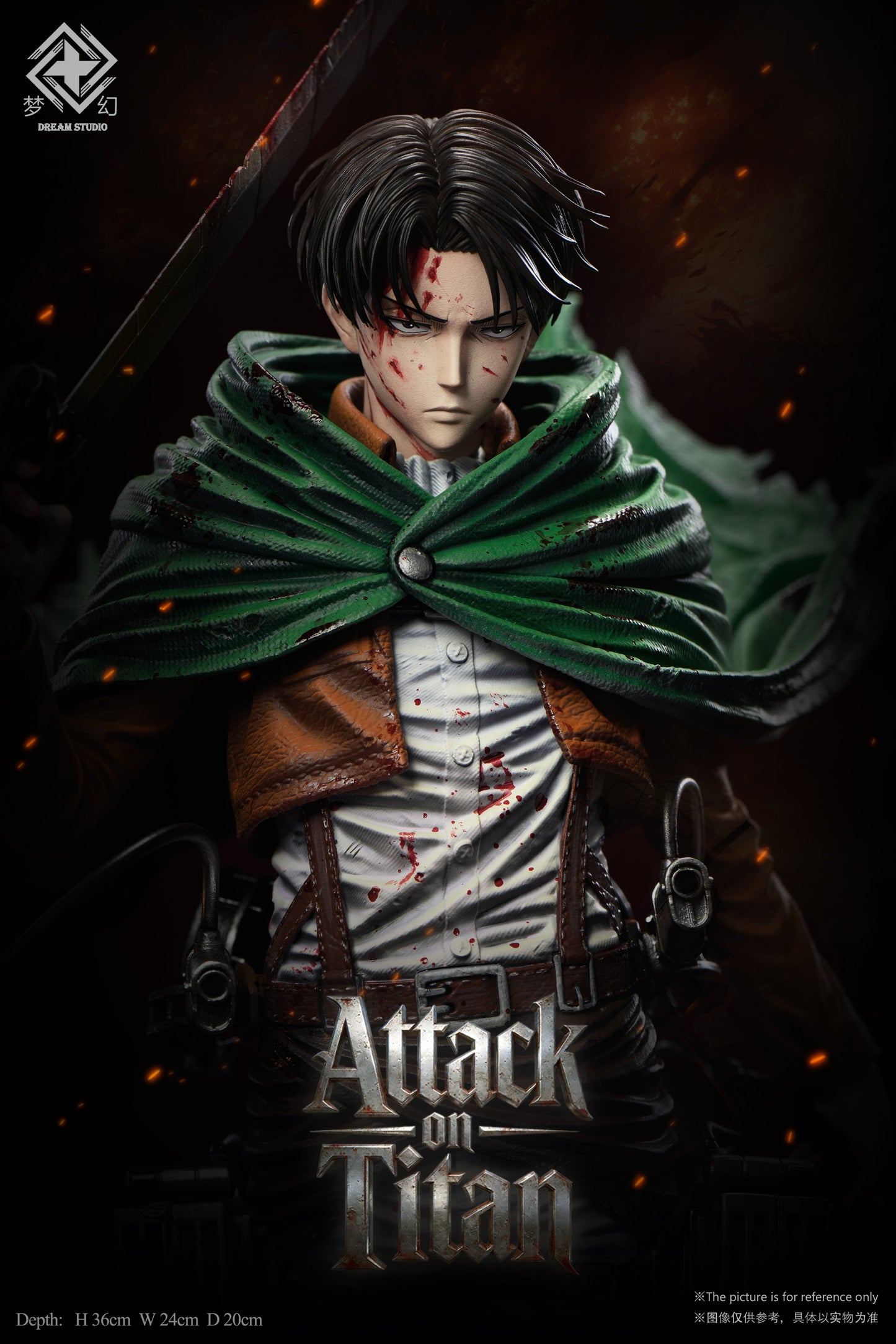 Black Estatuilla  Attack on Titan | Levi Ackerman | Dream Studio | Tienda Anime | Tico Ofertas
