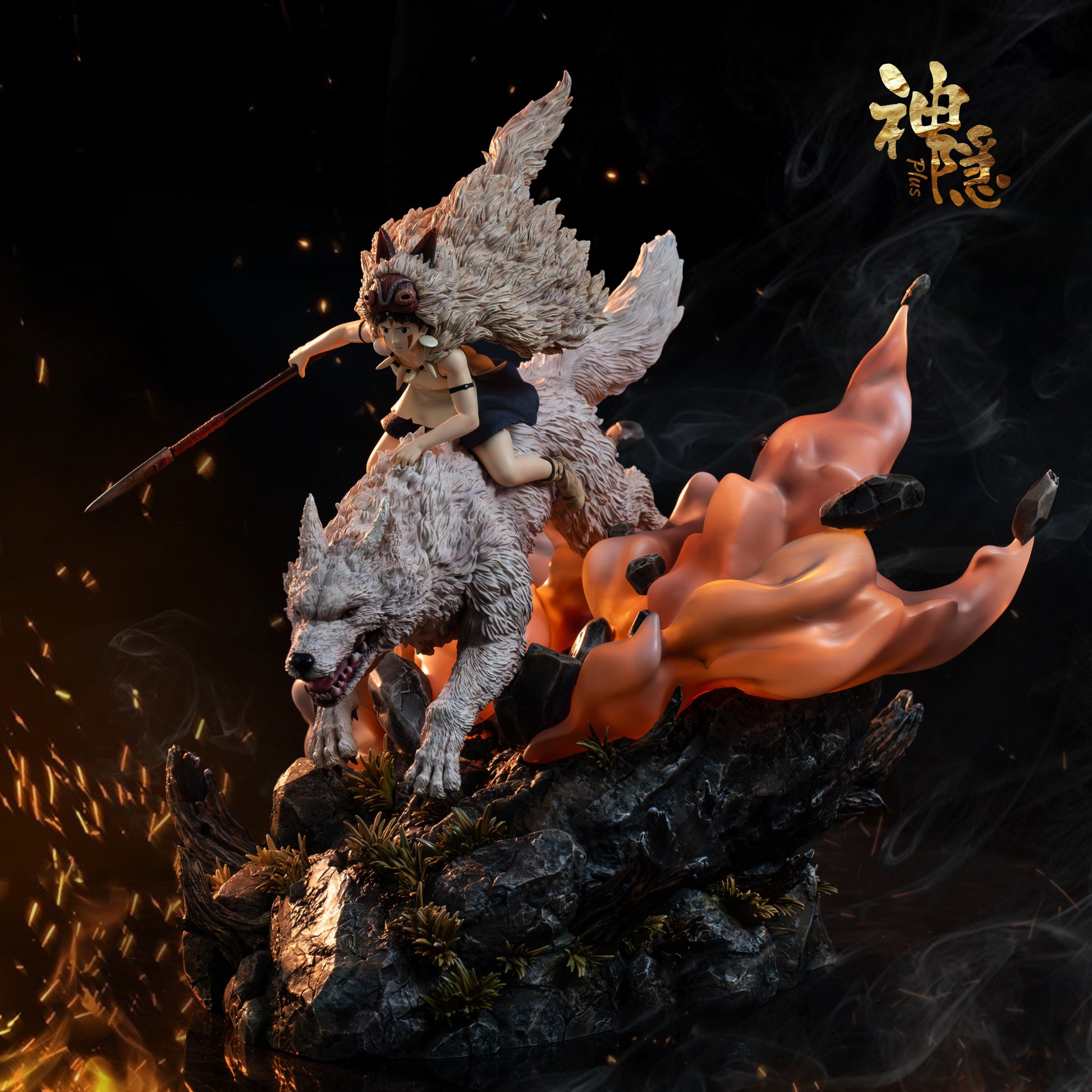 Black Estatuilla Princess Mononoke | San | Shen Yin Studio | GK Statue | Tico Ofertas
