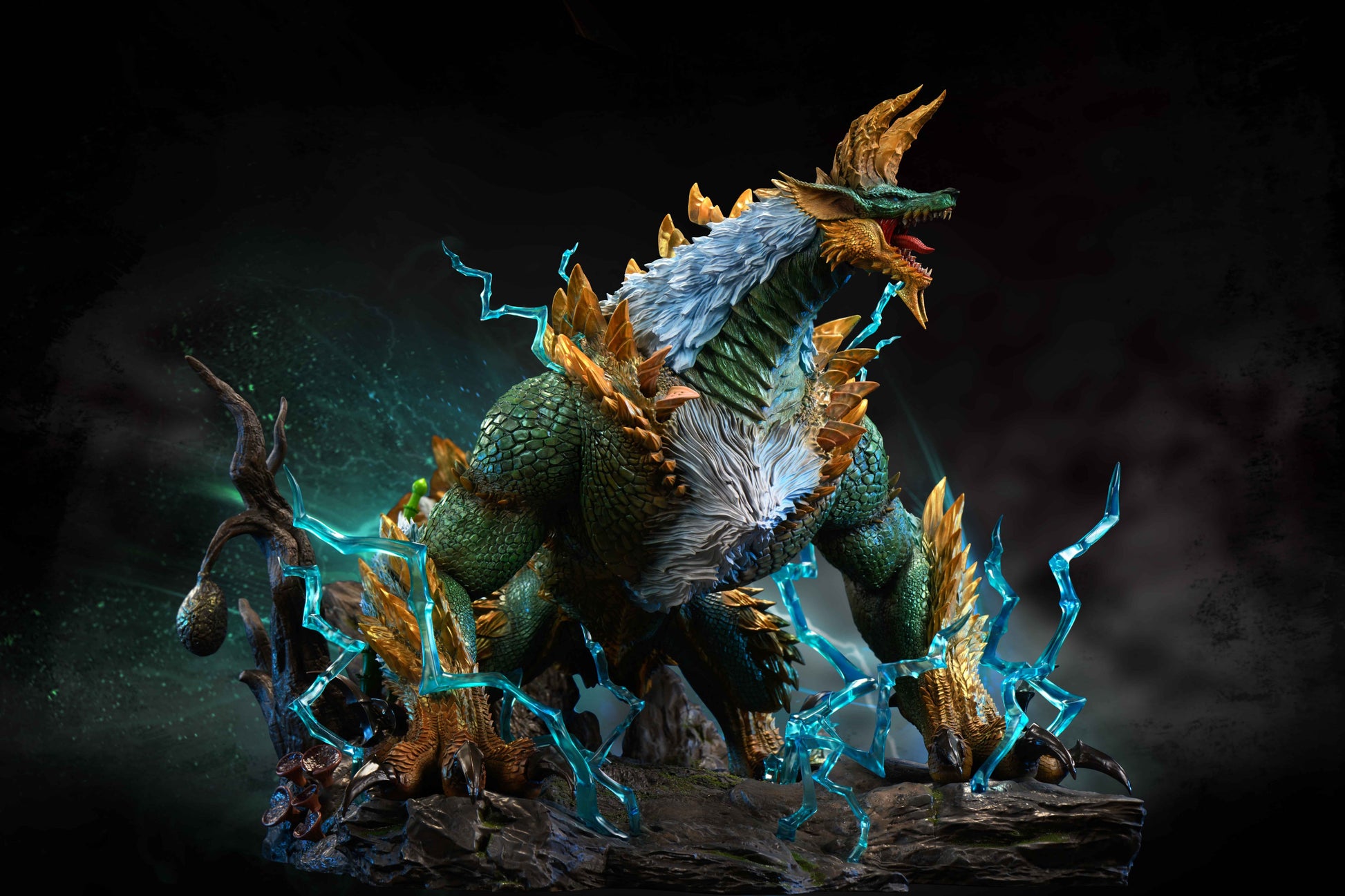 Black Estatuilla Monster Hunter | Zinogre &amp; Stygian Zinogre | Sword & Wing Studio | Tienda Anime | Tico Ofertas