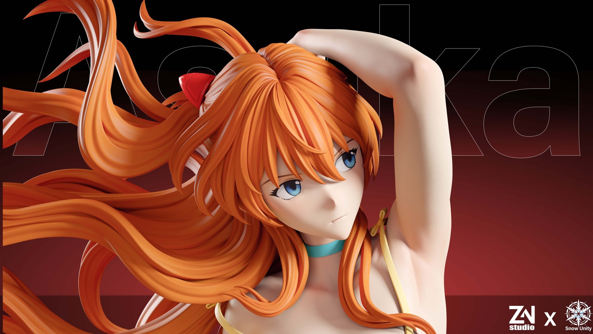 Black Estatuilla  Neon Genesis Evangelion | Soryu Asuka Langley | Snow Unity Studio × ZN Studio | Tienda Anime | Tico Ofertas