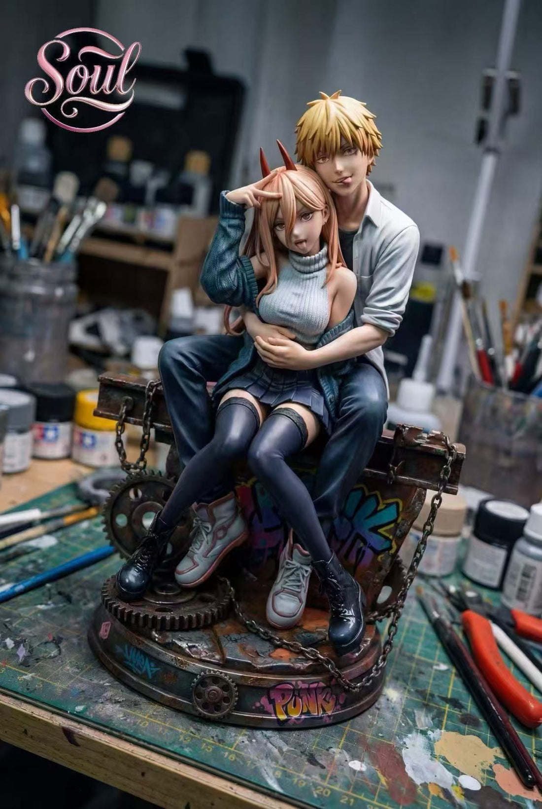 Estatuilla Chainsaw Man | Denji X Power | Tienda Anime | Tico Ofertas