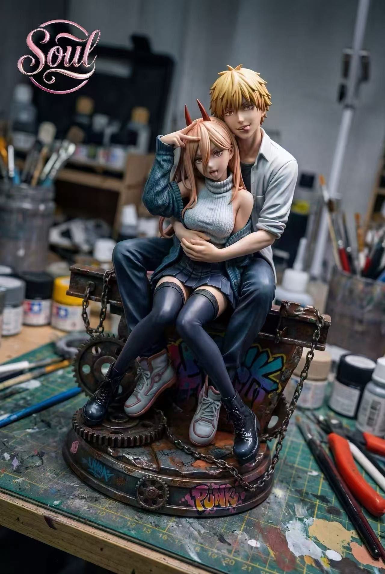 Estatuilla Chainsaw Man | Denji X Power | Tienda Anime | Tico Ofertas Soul Studio
